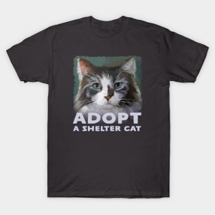 Adopt a Shelter Cat - with Cute Maine Coon Kitty - Rescue Pet T-Shirt